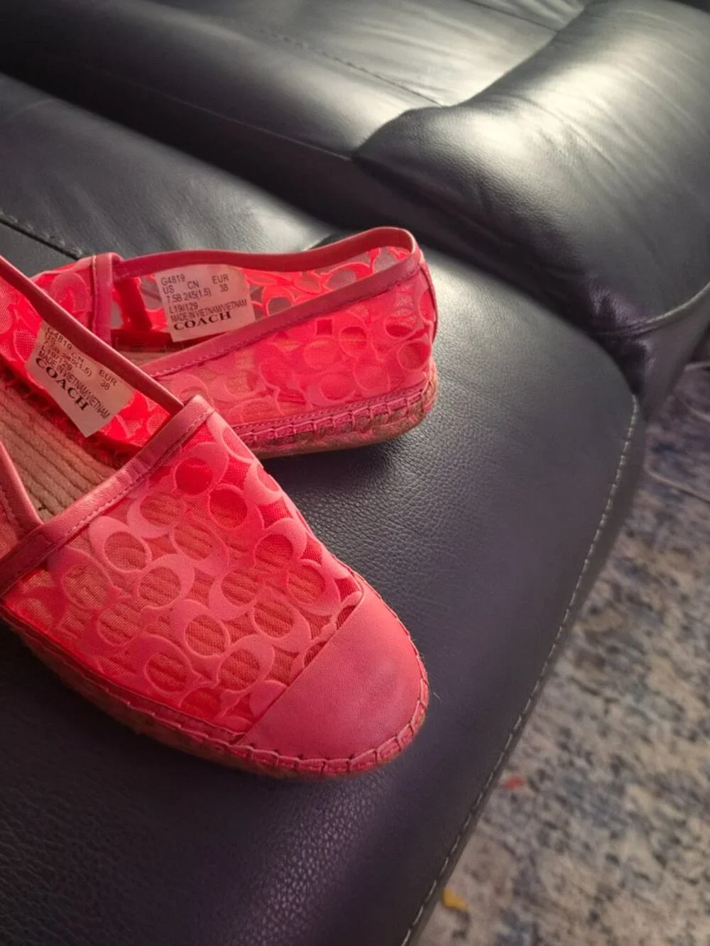 Strawberry Orange Coach Slip ons
